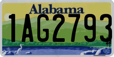 AL license plate 1AG2793