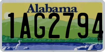 AL license plate 1AG2794