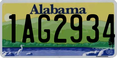 AL license plate 1AG2934