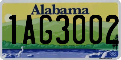 AL license plate 1AG3002