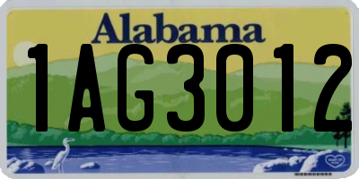 AL license plate 1AG3012