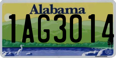 AL license plate 1AG3014