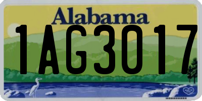 AL license plate 1AG3017
