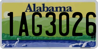 AL license plate 1AG3026