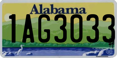 AL license plate 1AG3033