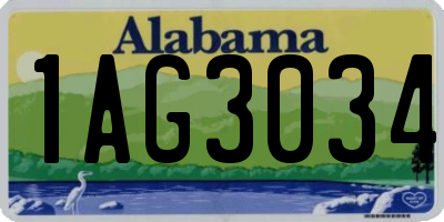 AL license plate 1AG3034