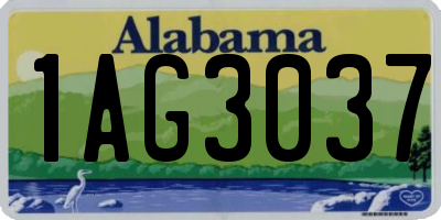 AL license plate 1AG3037