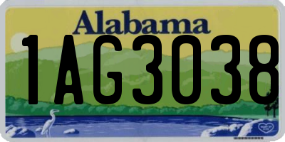 AL license plate 1AG3038
