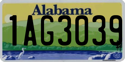 AL license plate 1AG3039