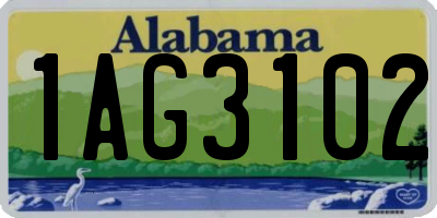 AL license plate 1AG3102