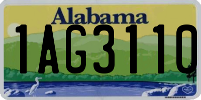 AL license plate 1AG3110