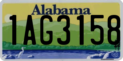 AL license plate 1AG3158