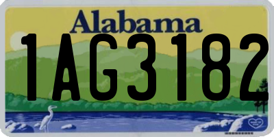 AL license plate 1AG3182