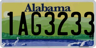 AL license plate 1AG3233