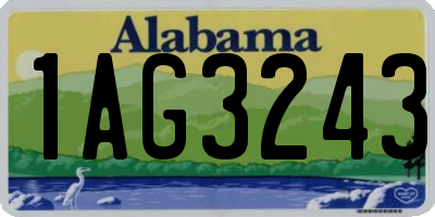 AL license plate 1AG3243
