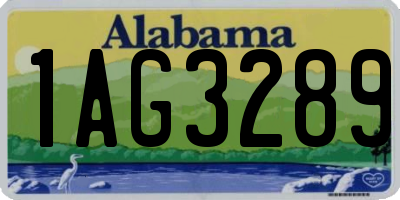 AL license plate 1AG3289