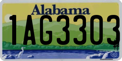 AL license plate 1AG3303