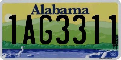 AL license plate 1AG3311