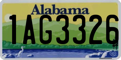 AL license plate 1AG3326