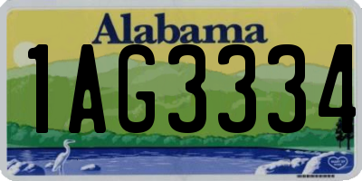 AL license plate 1AG3334