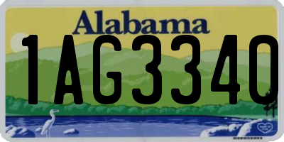 AL license plate 1AG3340