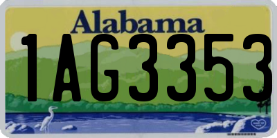AL license plate 1AG3353