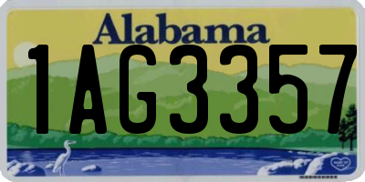 AL license plate 1AG3357