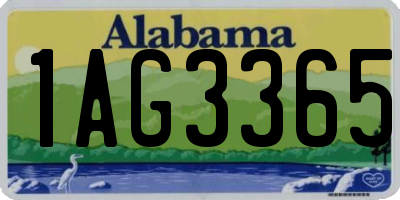 AL license plate 1AG3365