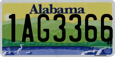 AL license plate 1AG3366