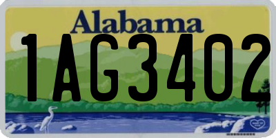 AL license plate 1AG3402