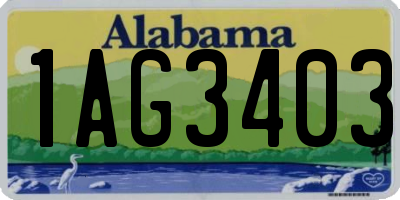 AL license plate 1AG3403