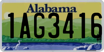 AL license plate 1AG3416