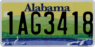 AL license plate 1AG3418