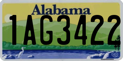 AL license plate 1AG3422