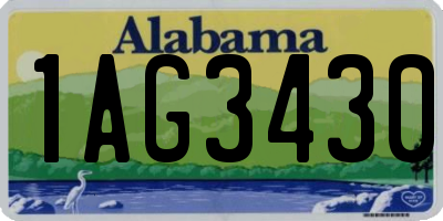 AL license plate 1AG3430