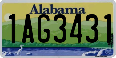 AL license plate 1AG3431