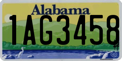AL license plate 1AG3458