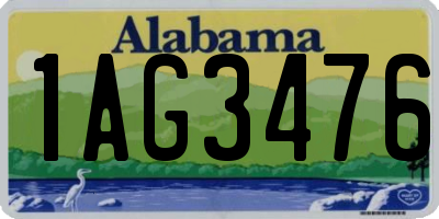 AL license plate 1AG3476