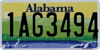 AL license plate 1AG3494