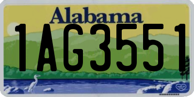 AL license plate 1AG3551