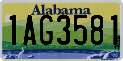 AL license plate 1AG3581
