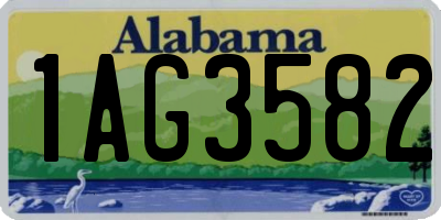 AL license plate 1AG3582
