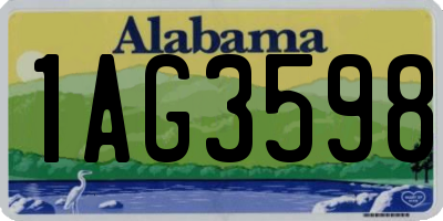 AL license plate 1AG3598