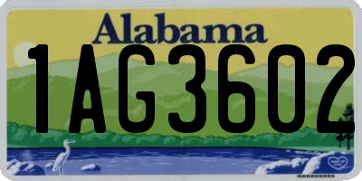 AL license plate 1AG3602