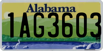 AL license plate 1AG3603