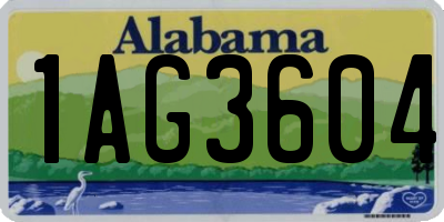 AL license plate 1AG3604