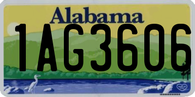 AL license plate 1AG3606