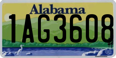 AL license plate 1AG3608