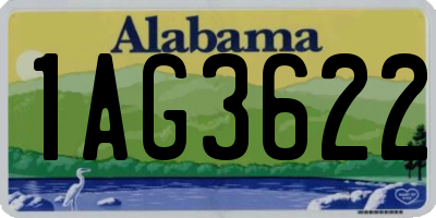 AL license plate 1AG3622