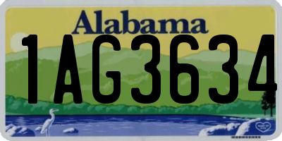 AL license plate 1AG3634